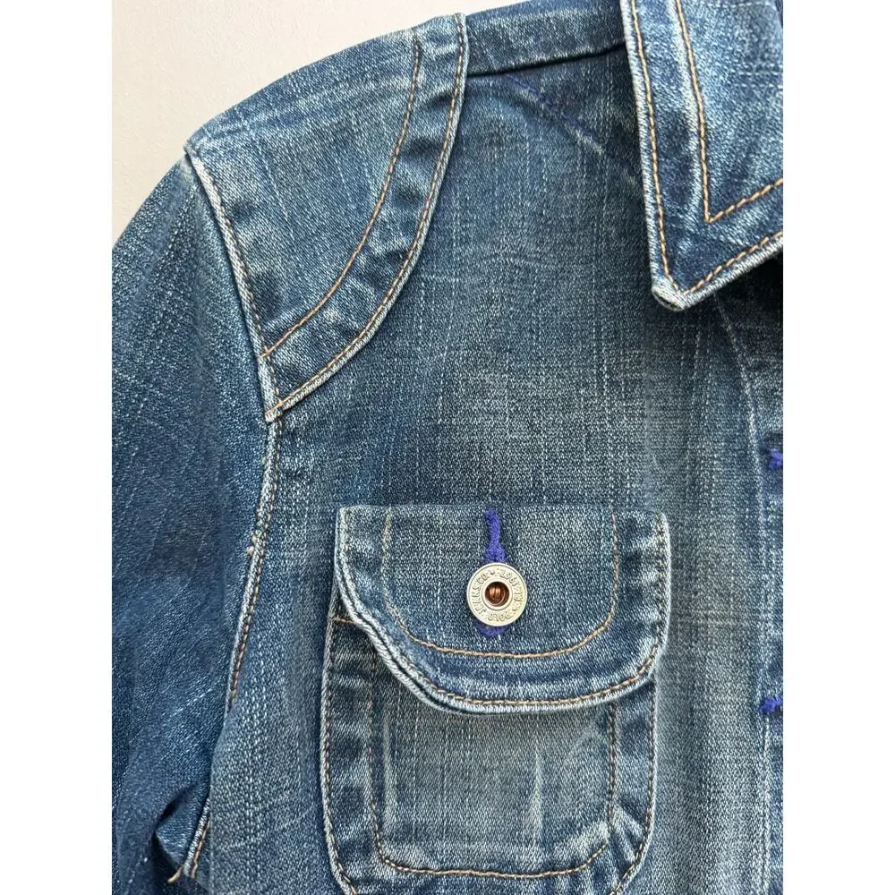 VTG Polo Jeans Ralph Lauren Women Denim Molly Jacket M Blue Utility Trucker Y2K - Picture 7 of 12